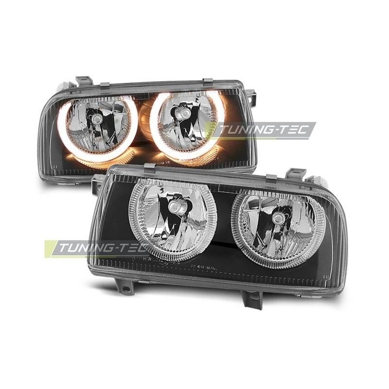 HEADLIGHTS ANGEL EYES BLACK fits VW VENTO 01.92-08.98, Vento