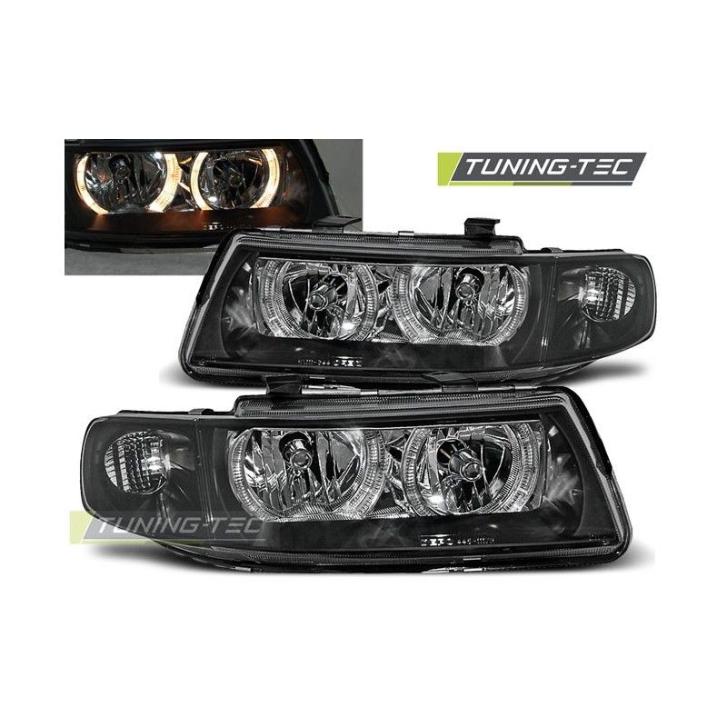 HEADLIGHTS ANGEL EYES BLACK fits SEAT LEON / TOLEDO 04.99-08.04, Leon I 99-06