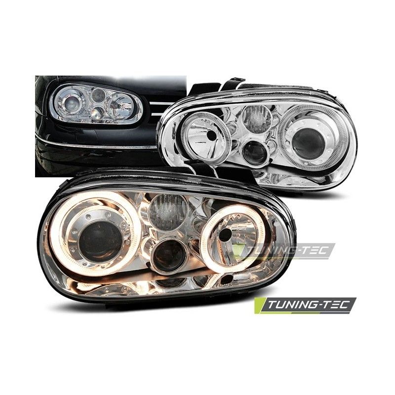 HEADLIGHTS ANGEL EYES CHROME fits VW GOLF 4 09.97-09.03, Golf 4