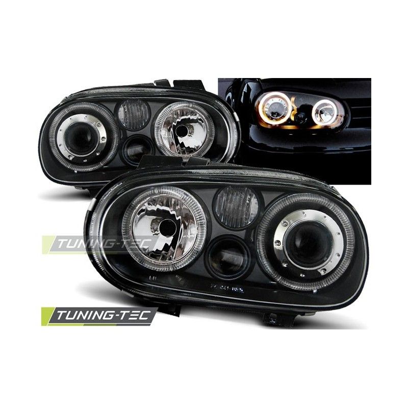 HEADLIGHTS ANGEL EYES BLACK fits VW GOLF 4 09.97-09.03, Golf 4