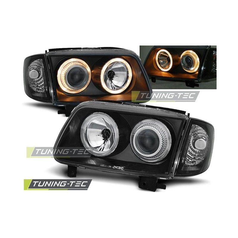 HEADLIGHTS ANGEL EYES BLACK fits VW POLO 6N2 10.99-10.01, Polo III 6N/6N2 94-01