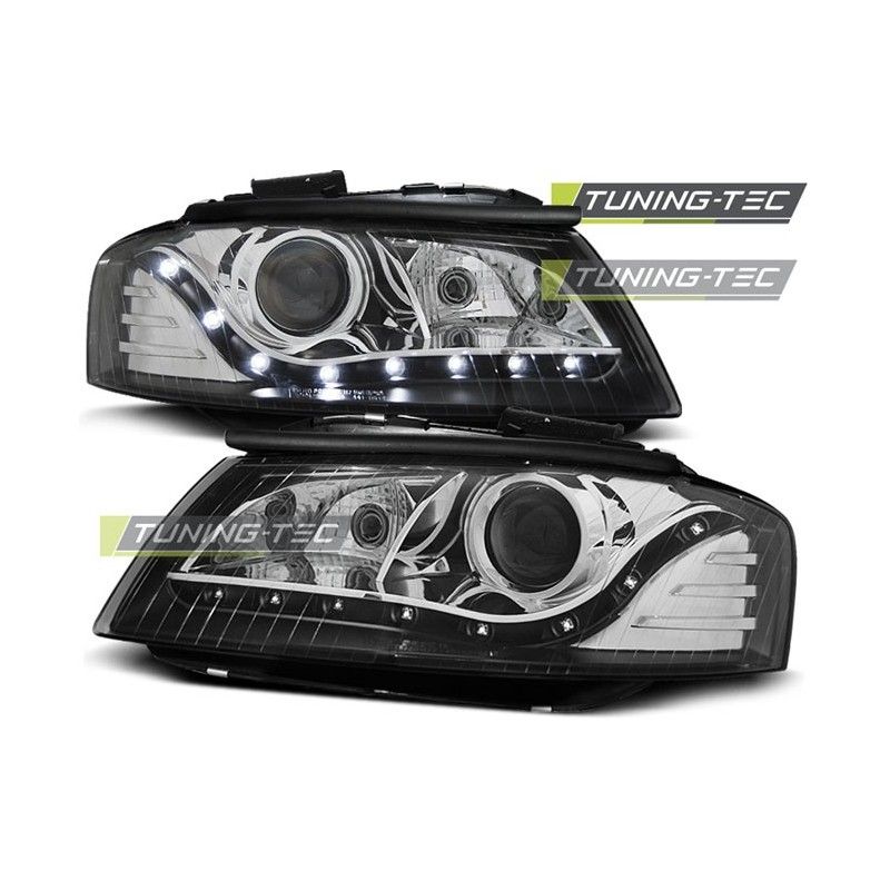 HEADLIGHTS DAYLIGHT BLACK fits AUDI A3 8P 05.03-03.08, A3 8P 03-08