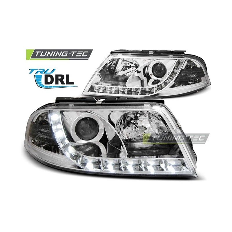 HEADLIGHTS TRUE DRL CHROME fits VW PASSAT 3BG 09.00-03.05, Passat B5 96-05