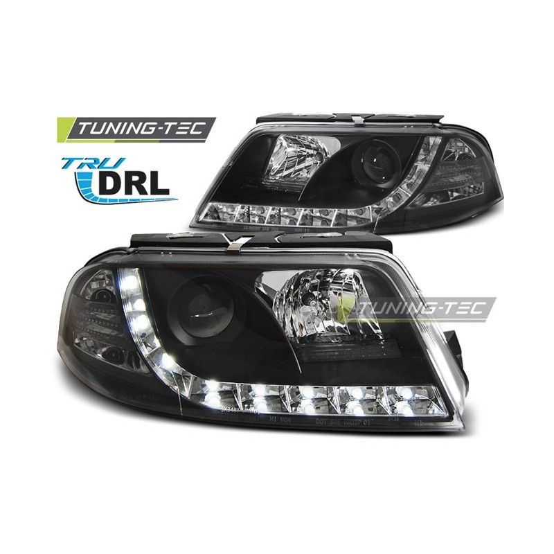 HEADLIGHTS TRUE DRL BLACK fits VW PASSAT 3BG 09.00-03.05, Passat B5 96-05