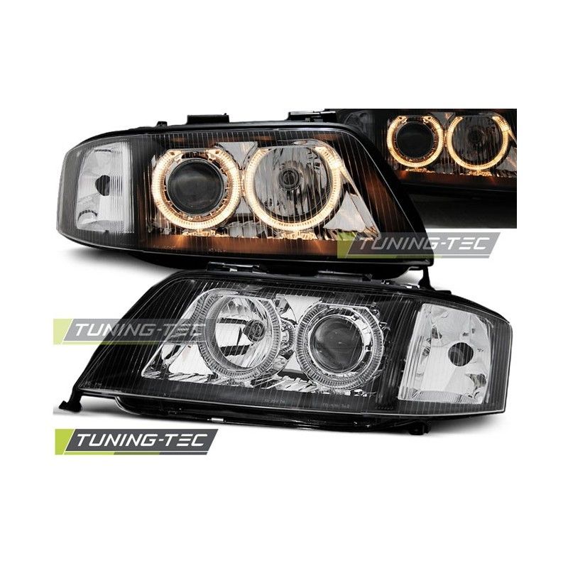 HEADLIGHTS ANGEL EYES BLACK fits AUDI A6 05.97-09.99, A6 4B C5 97-04