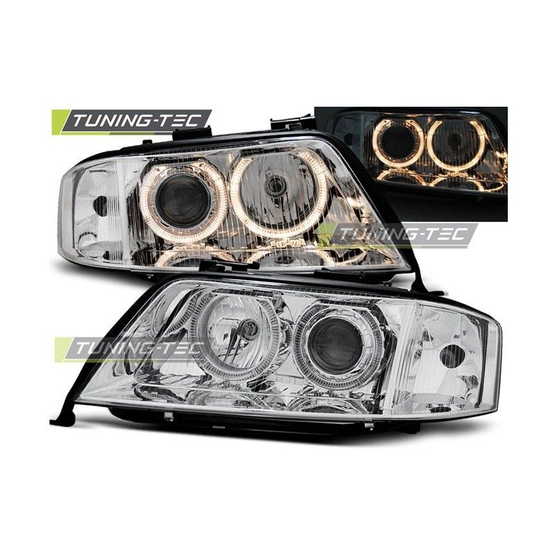 HEADLIGHTS ANGEL EYES CHROME fits AUDI A6 05.97-09.99, A6 4B C5 97-04