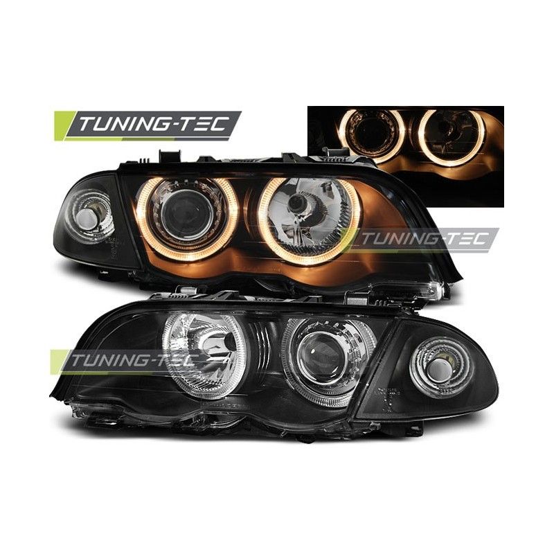 HEADLIGHTS ANGEL EYES BLACK fits BMW E46 05.98-08.01 S/T, Serie 3 E46 Berline/Touring