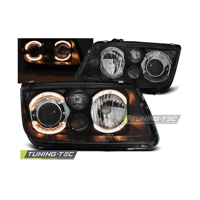 HEADLIGHTS ANGEL EYES BLACK fits VW BORA 09.98-07.05, Eclairage Volkswagen