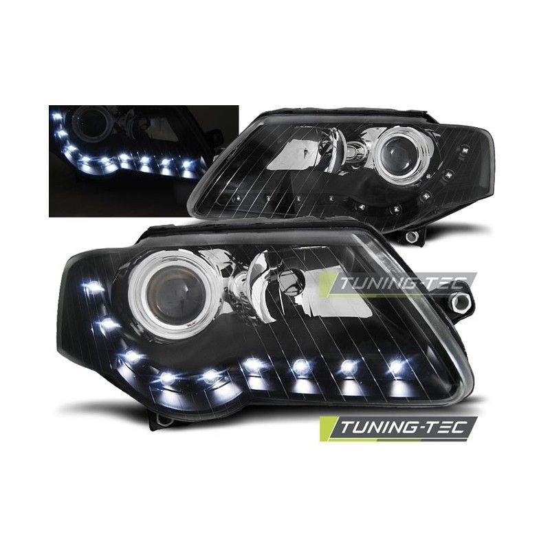 HEADLIGHTS DAYLIGHT BLACK fits VW PASSAT B6 3C 03.05-10, Passat B6 05-10 HEADLIGHTS DAYLIGHT BLACK fits VW PASSAT B6 3C 03.05-10, Passat B6 05-10