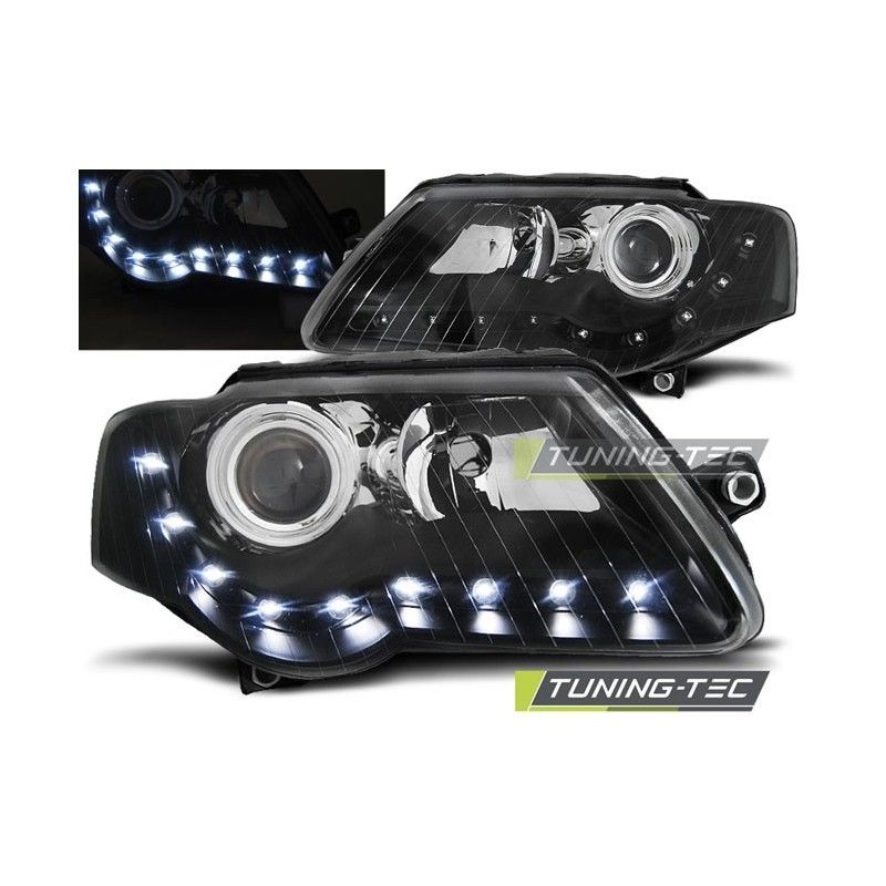 HEADLIGHTS DAYLIGHT BLACK fits VW PASSAT B6 3C 03.05-10, Passat B6 05-10