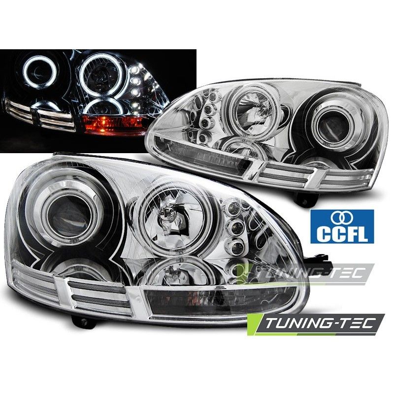 HEADLIGHTS ANGEL EYES CCFL CHROME fits VW GOLF 5 10.03-09, Golf 5