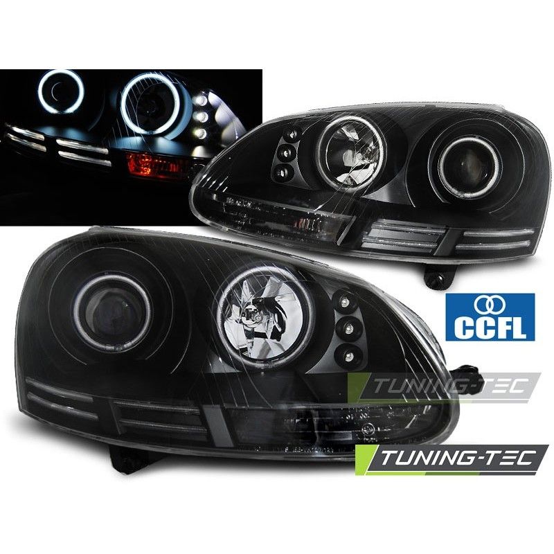 HEADLIGHTS ANGEL EYES CCFL BLACK fits VW GOLF 5 10.03-09, Golf 5