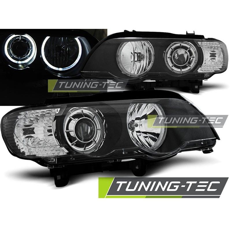 HEADLIGHTS ANGEL EYES LED BLACK fits BMW X5 E53 09.99-10.03, X5 E53