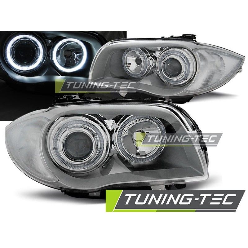 HEADLIGHTS ANGEL EYES CHROME fits BMW 1 E87/E81/82/88 04-11, Serie 1 E81/E87