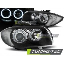 HEADLIGHTS ANGEL EYES BLACK fits BMW 1 E87/E81/82/88 04-11, Serie 1 E81/E87