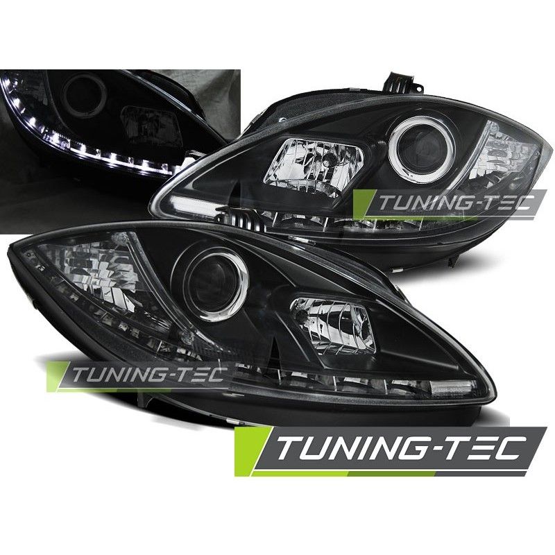 HEADLIGHTS DAYLIGHT BLACK fits SEAT LEON ALTEA 09-12, Leon II 05-12