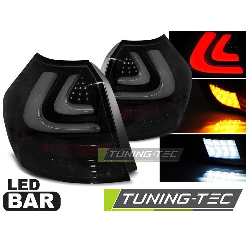 LED BAR TAIL LIGHTS SMOKE BLACK fits BMW E87 04-08.07, Serie 1 E81/E87