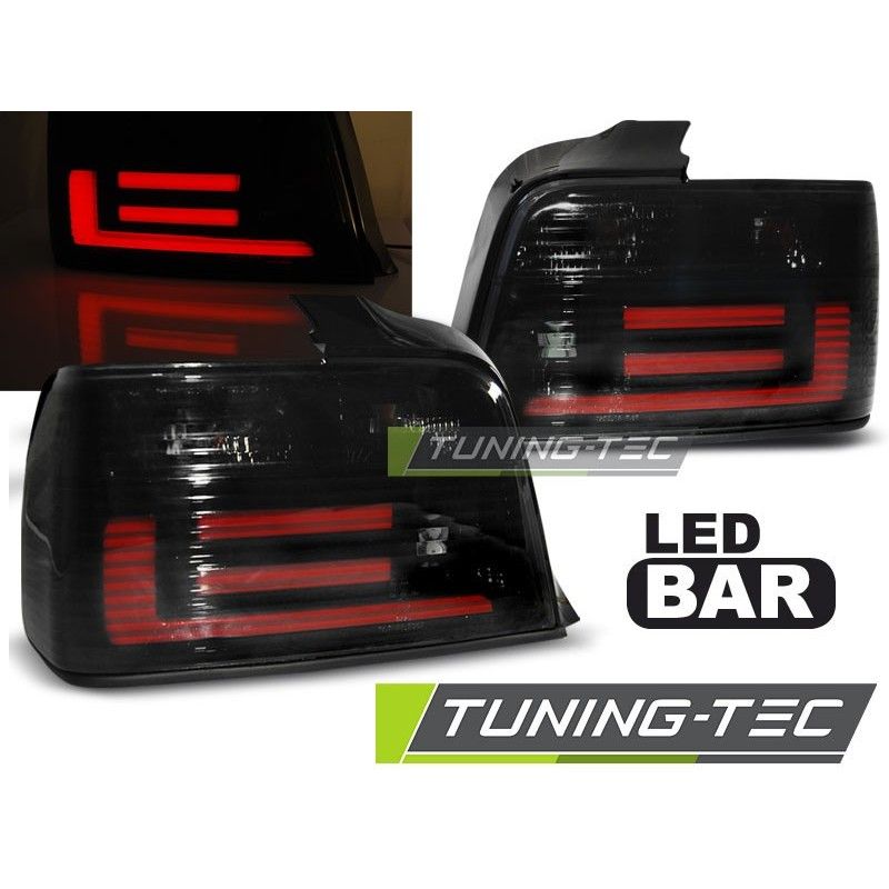 LED BAR TAIL LIGHTS SMOKE fits BMW E36 12.90-08.99 SEDAN, Serie 3 E36 Berline/Compact