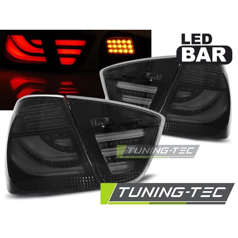 LED BAR TAIL LIGHTS SMOKE BLACK fits BMW E90 03.05-08.08, Serie 3 E90/E91