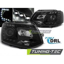 HEADLIGHTS TRUE DRL BLACK fits VW T5 2010-2015 , T5