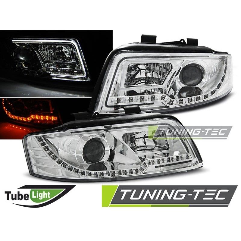 HEADLIGHTS TUBE LIGHT CHROME fits AUDI A4 10.00-10.04, A4 B6 00-05