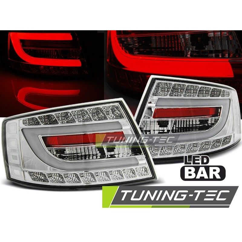 LED TAIL LIGHTS CHROME fits AUDI A6 C6 SEDAN 04.04-08 6PIN, A6 4F C6 04-10