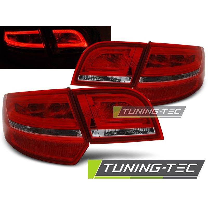 LED TAIL LIGHTS RED WHITE fits AUDI A3 8P 04-08 SPORTBACK, A3 8P 03-08