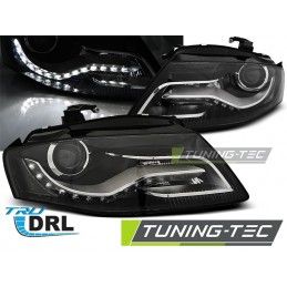 HEADLIGHTS TRUE DRL BLACK fits AUDI A4 B8 04.08- 11, A4 B8 08-11