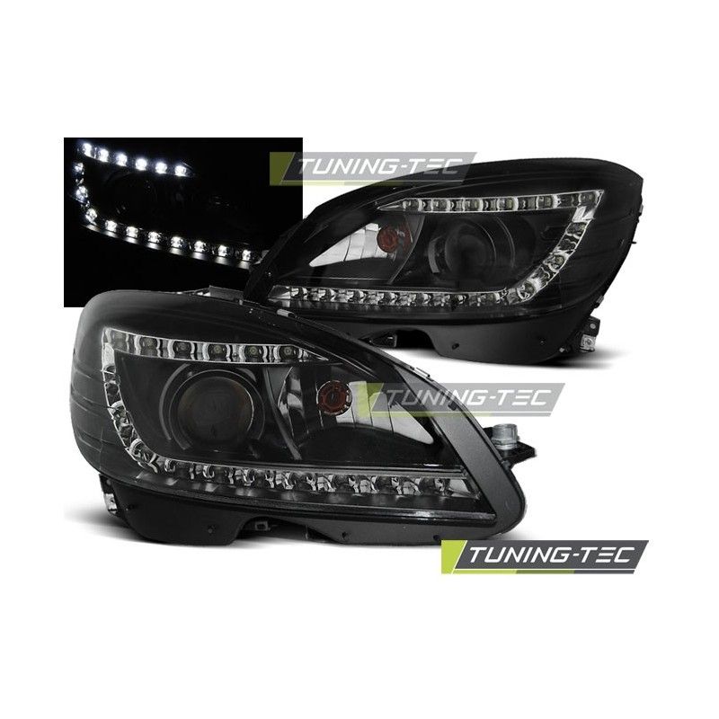 HEADLIGHTS DAYLIGHT BLACK fits MERCEDES W204 07-10, Classe C W204