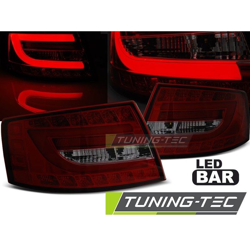 LED TAIL LIGHTS RED SMOKE fits AUDI A6 C6 SEDAN 04.04-08 6PIN, A6 4F C6 04-10