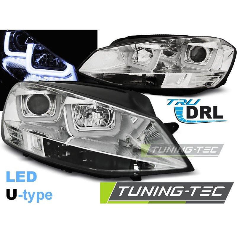 HEADLIGHTS U-LED LIGHT CHROME fits VW GOLF 7 11.12-17, Golf 7