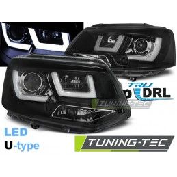 HEADLIGHTS U-LED LIGHT BLACK fits VW T5 2010-2015, T5