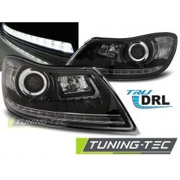 HEADLIGHTS TRUE DRL BLACK fits SKODA OCTAVIA 09-12, Octavia II 04-13