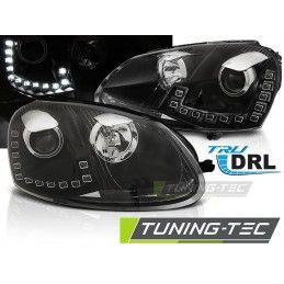 HEADLIGHTS TRUE DRL BLACK fits VW GOLF 5 10.03-09, Golf 5