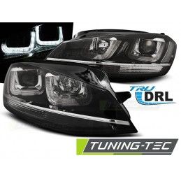 HEADLIGHTS U-LED LIGHT BLACK WITH CHROME LINE fits VW GOLF 7 11.12-17, Golf 7