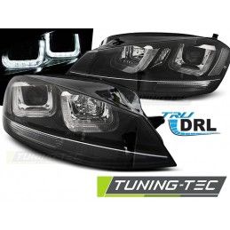 HEADLIGHTS U-LED LIGHT BLACK WITH BLACK LINE fits VW GOLF 7 11.12-17 , Golf 7