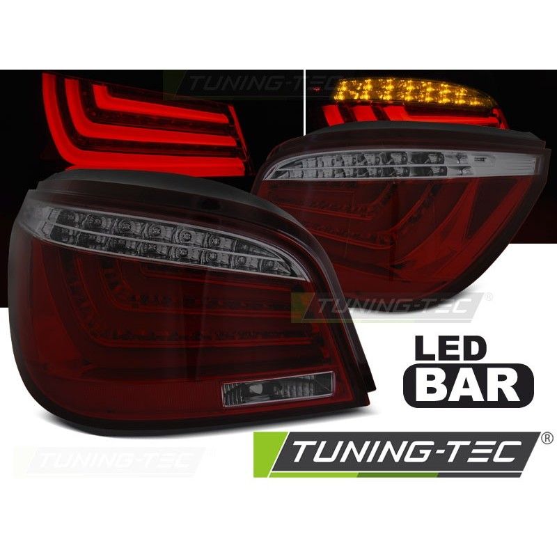 LED BAR TAIL LIGHTS RED SMOKE fits BMW E60 07.03-02.07, Serie 5 E60/61