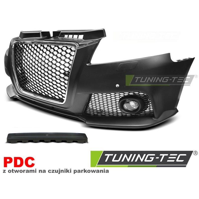 FRONT BUMPER SPORT CHROME BLACK PDC fits AUDI A3 08-12, A3/ S3/ RS3 8P