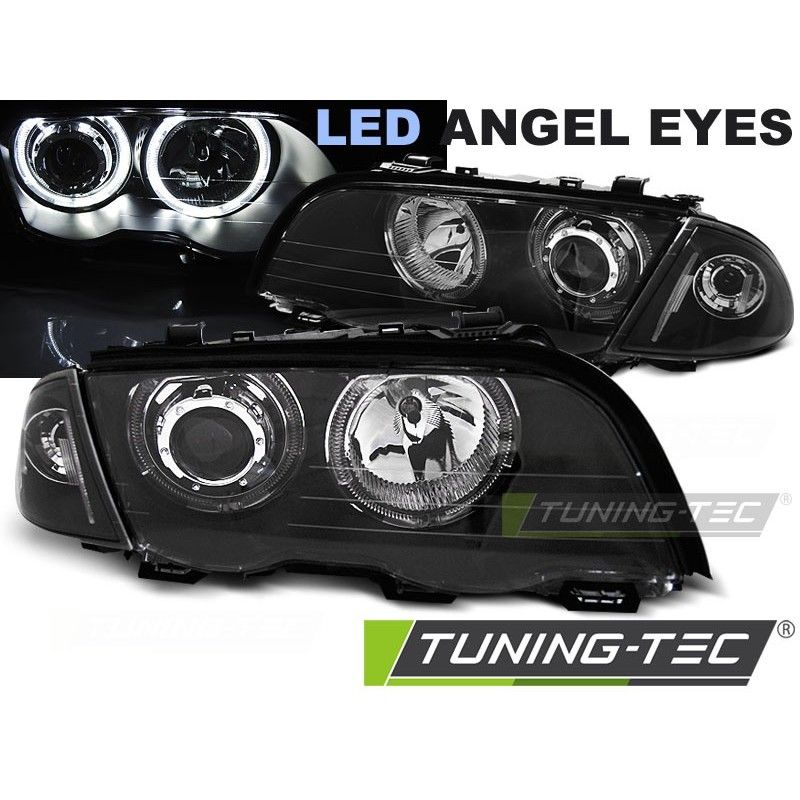HEADLIGHTS ANGEL EYES LED BLACK fits BMW E46 05.98-08.01 S/T, Serie 3 E46 Berline/Touring