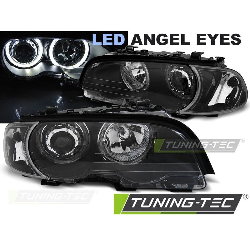 HEADLIGHTS ANGEL EYES LED BLACK fits BMW E46 04.99-03.03 COUPE CABRIO, Serie 3 E46 Coupé/Cab