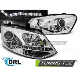 HEADLIGHTS TRUE DRL CHROME fits VW POLO 6R 09-03.14, Polo V 6R 09-14