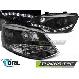 HEADLIGHTS TRUE DRL BLACK fits VW POLO 6R 09-03.14, Polo V 6R 09-14