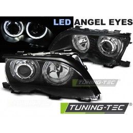 HEADLIGHTS ANGEL EYES LED BLACK fits BMW E46 09.01-03.05, Eclairage Bmw