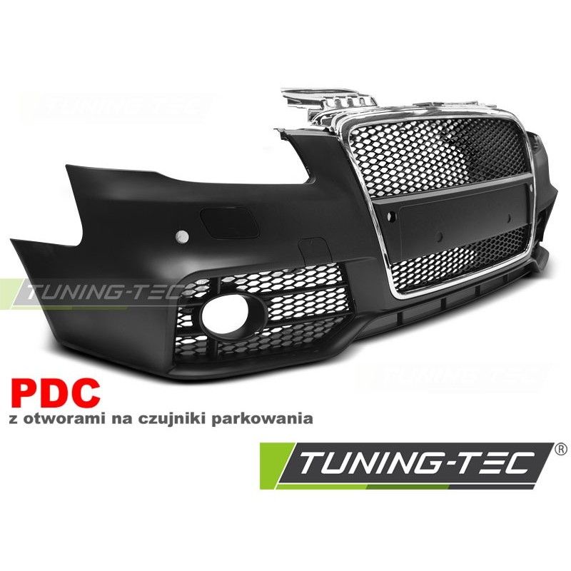 FRONT BUMPER SPORT CHROME BLACK PDC fits AUDI A4 04-08, Audi A4