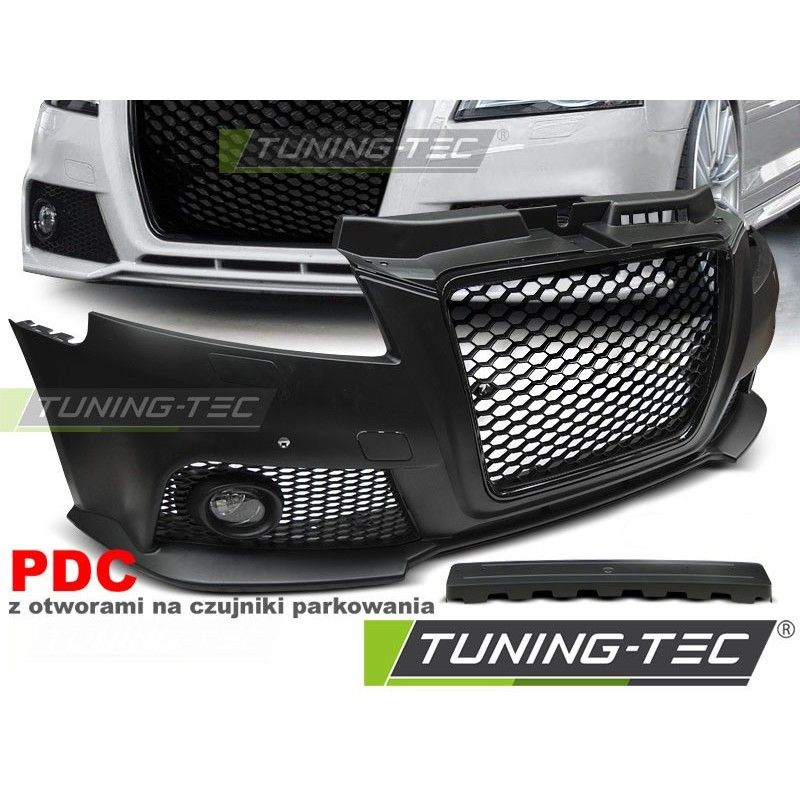 FRONT BUMPER SPORT BLACK PDC fits AUDI A3 08-12, A3/ S3/ RS3 8P