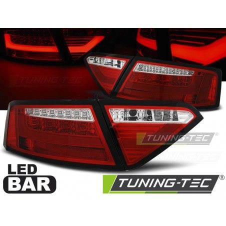 LED BAR TAIL LIGHTS RED WHIE fits AUDI A5 07-06.11, A5 8T 07-16