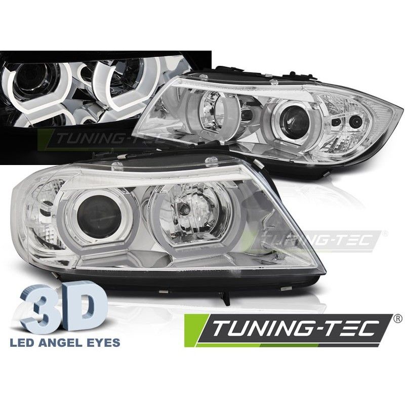 HEADLIGHTS U-LED LIGHT 3D CHROME fits BMW E90/E91 03.05-08.08, Serie 3 E90/E91