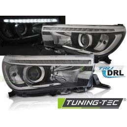 TOYOTA HILUX 16- LED PROJECTOR TRUE DRL BLACK, Hilux