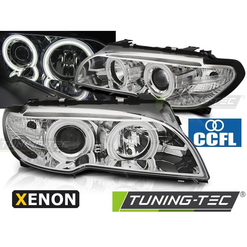 XENON HEADLIGHTS ANGEL EYES CCFL CHROME fits BMW E46 04.03-06 COUPE CABRIO, Serie 3 E46 Coupé/Cab