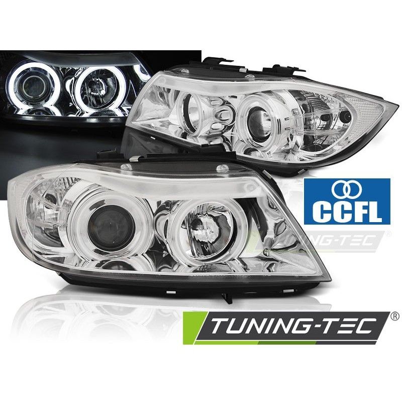 HEADLIGHTS ANGEL EYES CCFL CHROME fits BMW E90/E91 03.05-08.08, Serie 3 E90/E91